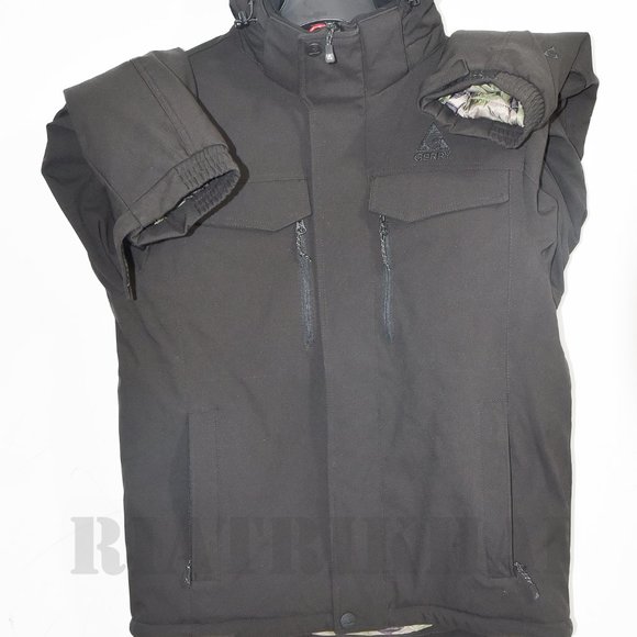 BLACK NWT Gerry Nimbus Tech Ripstop Water Resistant Detachable Hood Jacket - Picture 5 of 10